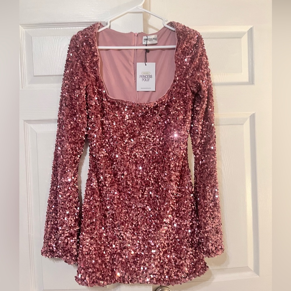 NWT Princess poly pink sequin dress size 8
